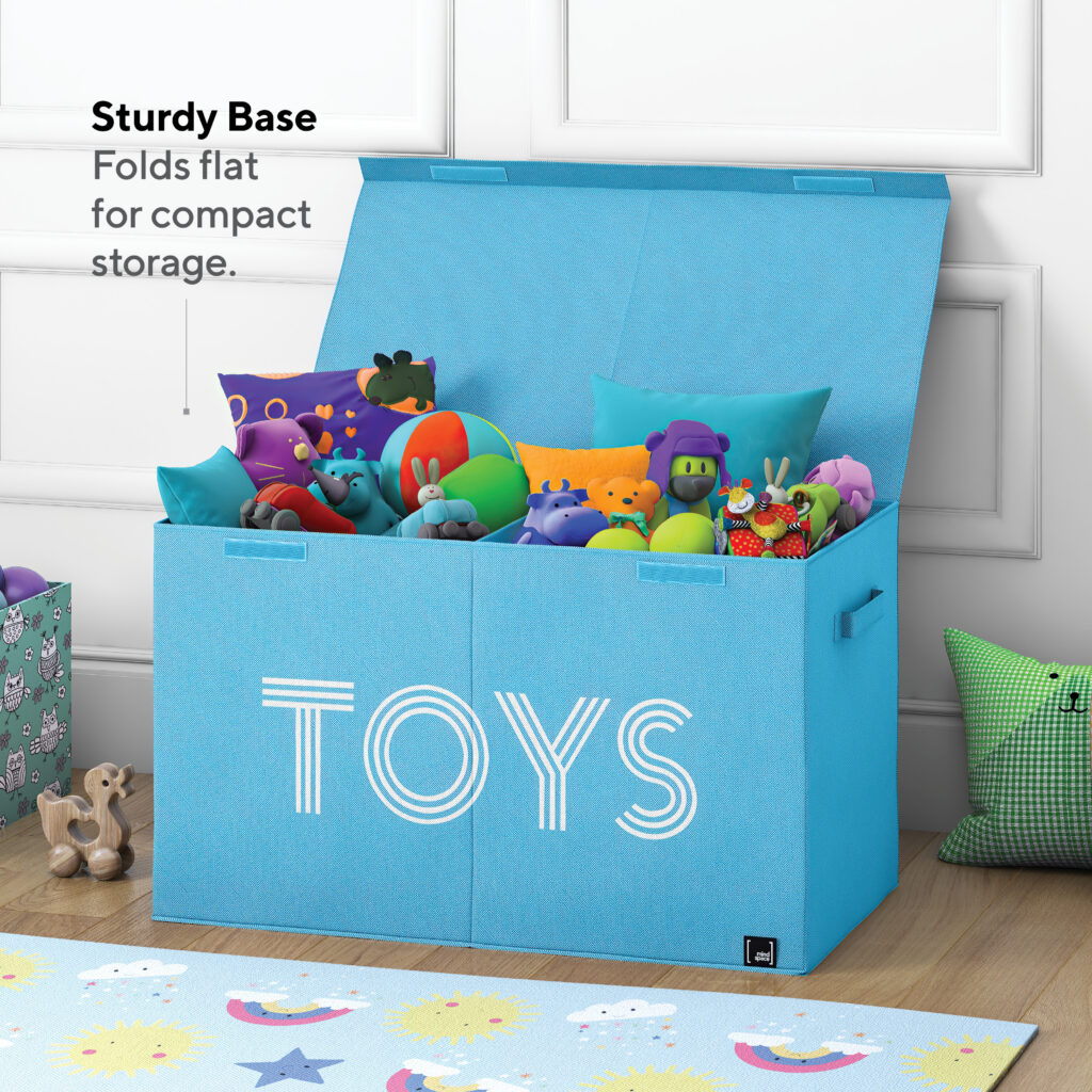 Foldable Flip Top Toy Chest with TOYS Design Mindspace